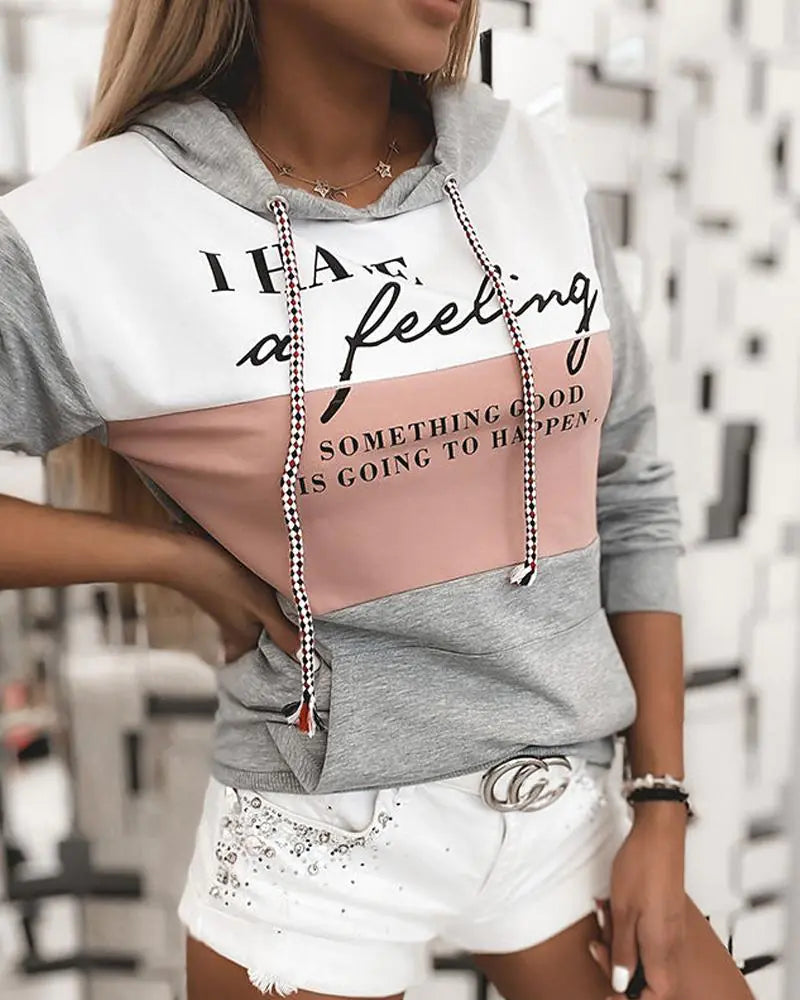 Sudadera con Capucha y Manga Larga para Mujer